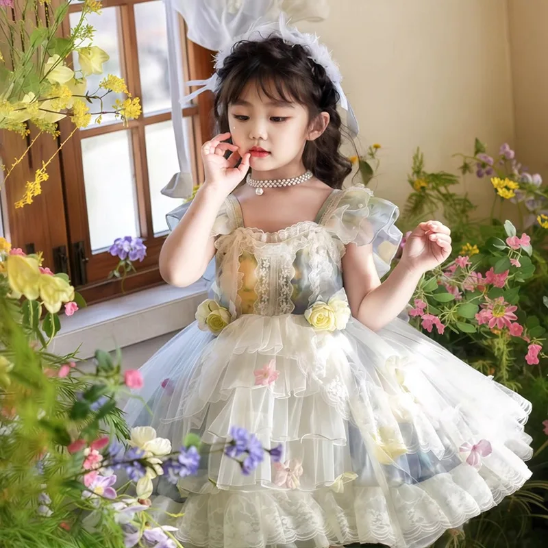 Children Girl Fashion Lolita Princess Dress New Short Sleeves Flower Lace Tull Dresses Kids High End Clothing For Birthday Party
Children Girl Fashion Lolita Princess Dress New Short Sleeves Flower Lace Tull Dresses Kids High End Clothing For Birthday Party