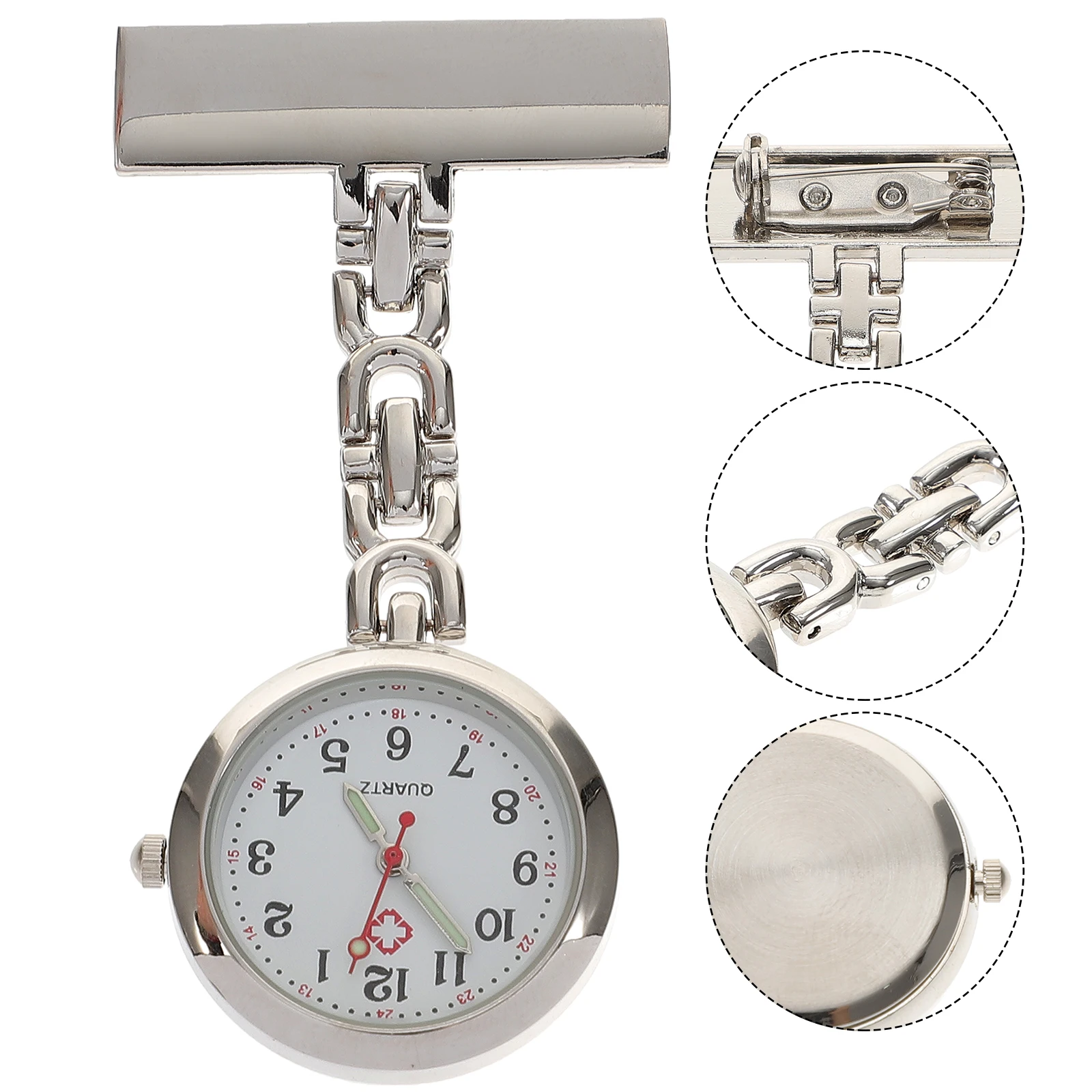 Medical Pocket Durable Silver Portable Nurse Chest Watch Large Dial Stainless Alloy Nurse Chest Timepiece Creative Watch
Medical Pocket Durable Silver Portable Nurse Chest Watch Large Dial Stainless Alloy Nurse Chest Timepiece Creative Watch