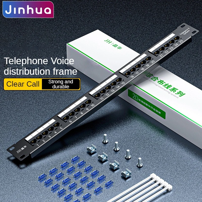 25-Port Category 3 Voice Patch Panel 1U Rack Mount Telephone Distribution Frame for Office And Data Center
25-Port Category 3 Voice Patch Panel 1U Rack Mount Telephone Distribution Frame for Office And Data Center