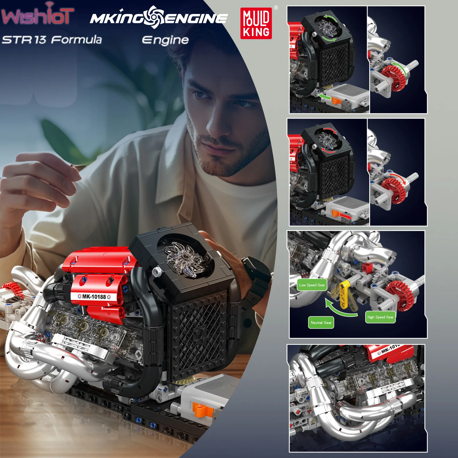 Mould King 10188 STR13 Formula Engine Building Blocks Simulation Racing Sports Car Engine Model Motor Control Kids Toys Gifts 
Mould King 10188 STR13 Formula Engine Building Blocks Simulation Racing Sports Car Engine Model Motor Control Kids Toys Gifts