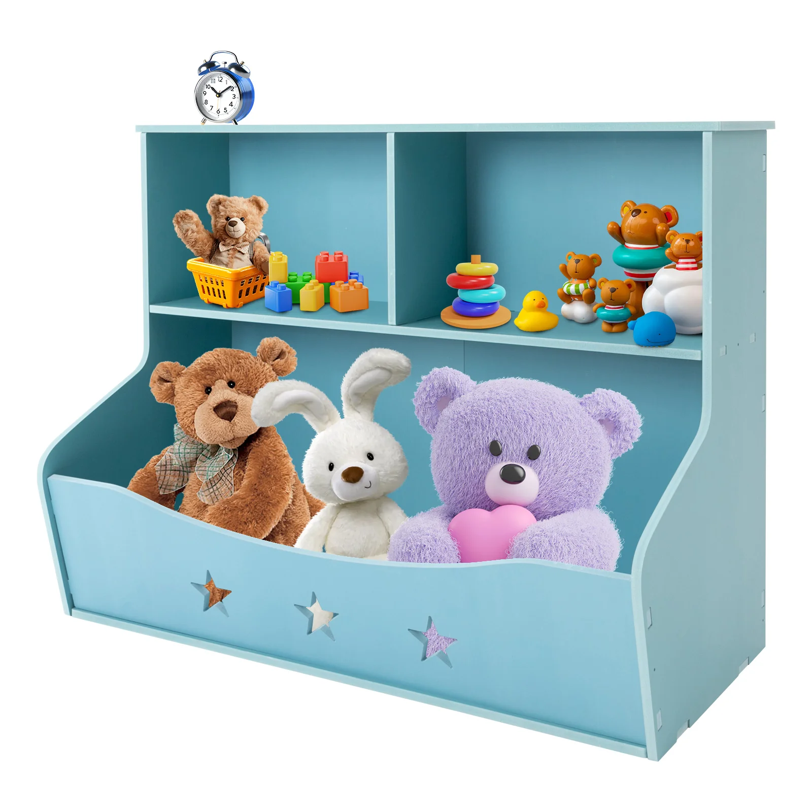 Children’s Book Shelf, PVC Board, 2 Vertical Compartments, Large Bottom Bin, Cute Light Blue Design, Ideal for Books and Toys
Children’s Book Shelf, PVC Board, 2 Vertical Compartments, Large Bottom Bin, Cute Light Blue Design, Ideal for Books and Toys