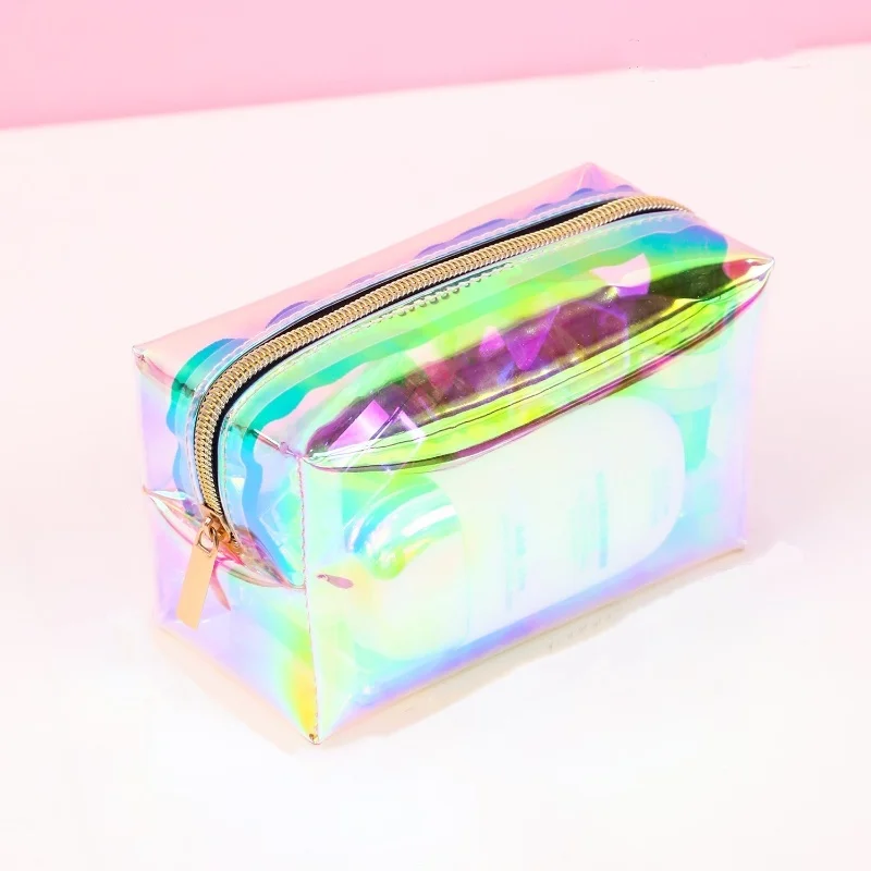 Iridescent Transparent PVC Makeup Bag Multi-functional Portable Colorful Organizer Pillow Shaped Storage for Beauty Accessories
Iridescent Transparent PVC Makeup Bag Multi-functional Portable Colorful Organizer Pillow Shaped Storage for Beauty Accessories
