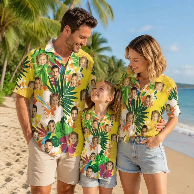 Custom Dad Face Hawaiian Shirt Family Vacation Matching Aloha Shirts Personalized Fathers Day Gift Beach Party Shirt Top
Custom Dad Face Hawaiian Shirt Family Vacation Matching Aloha Shirts Personalized Fathers Day Gift Beach Party Shirt Top