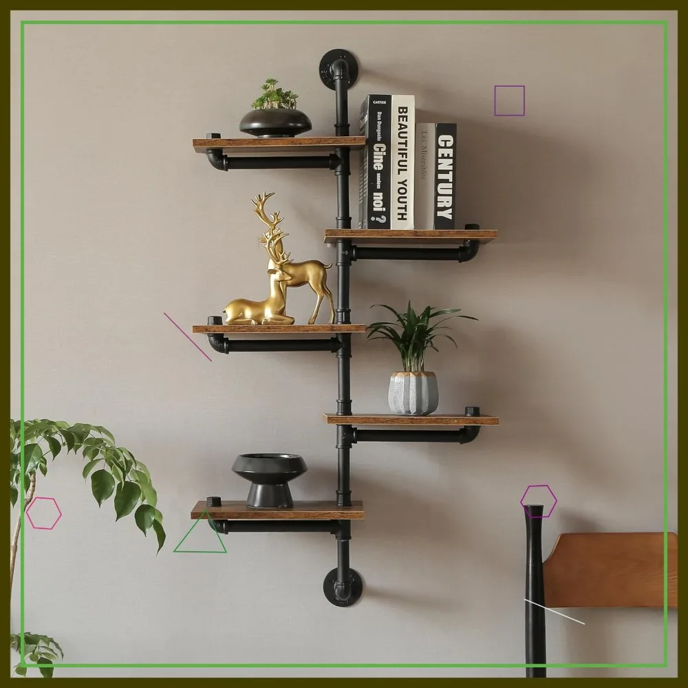 Industrial Pipe Shelving with Wood Planks, Corner Floating Wall Mounted Retro Rustic Shelf for Bar Kitchen Living Room
Industrial Pipe Shelving with Wood Planks, Corner Floating Wall Mounted Retro Rustic Shelf for Bar Kitchen Living Room