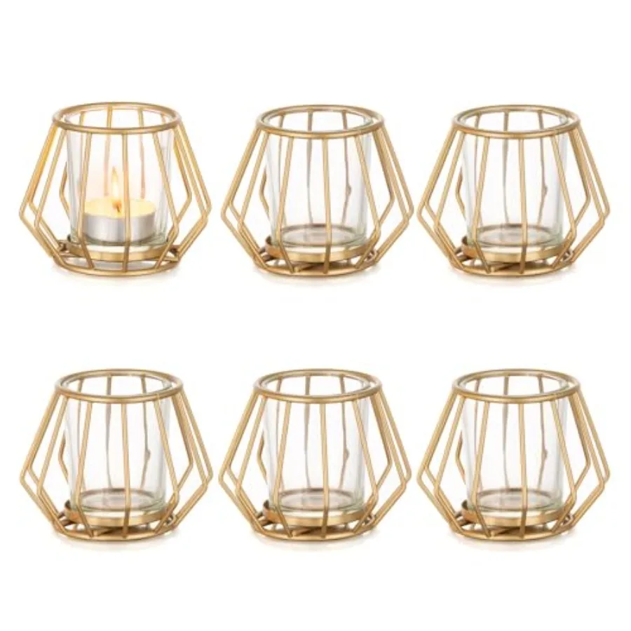 Geometric Tea Light Candle Holders - Wedding Centerpiece for Tables Morden Metal Votive Tealight Candles Stand with Glasses Cof
Geometric Tea Light Candle Holders - Wedding Centerpiece for Tables Morden Metal Votive Tealight Candles Stand with Glasses Cof
