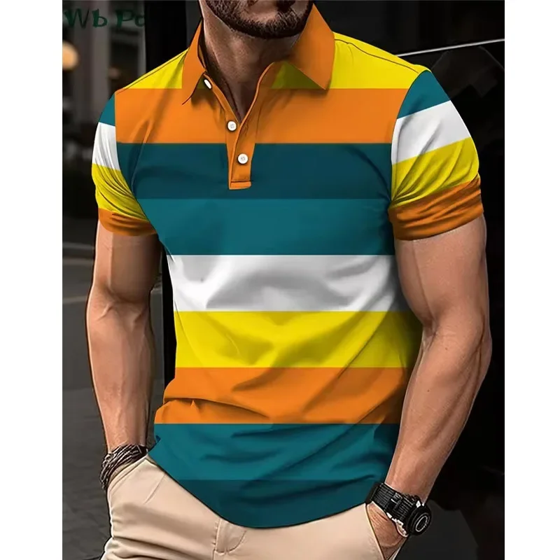 Мужская рубашка поло в полоску, уличная мужская одежда, свободная мужская рубашка поло
Мужская рубашка поло в полоску, уличная мужская одежда, свободная мужская рубашка поло