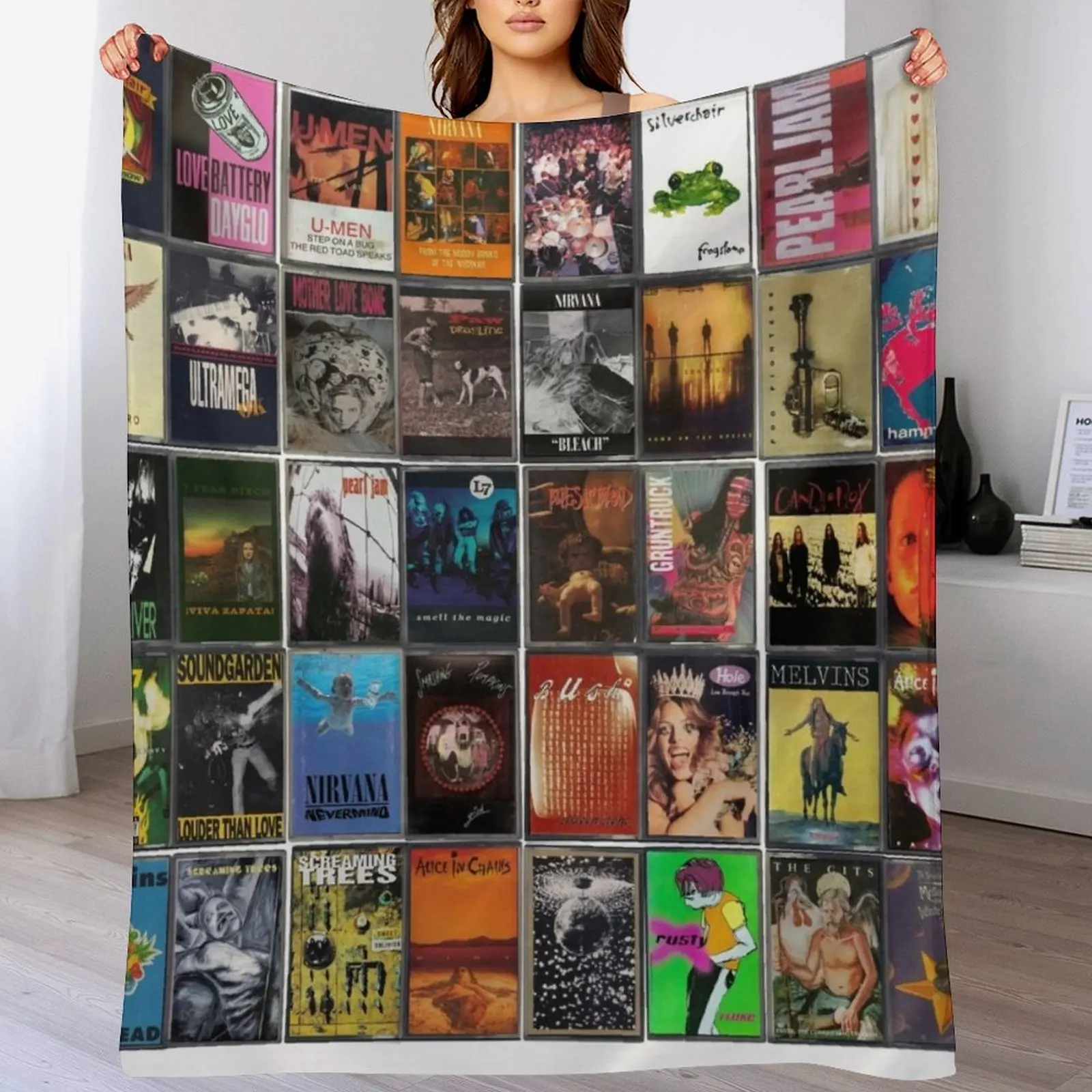 Greatest Grunge Music - Vintage Cassette Album Cover Art Throw Blanket Sofas Beach Hairys Decoratives Blankets
Greatest Grunge Music - Vintage Cassette Album Cover Art Throw Blanket Sofas Beach Hairys Decoratives Blankets