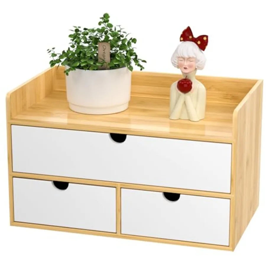 with Drawers - Bamboo Desktop Organizer Storage Natural-White Wood Desk Drawers Organizer for Bills, Office Supplies, Cosmetics
with Drawers - Bamboo Desktop Organizer Storage Natural-White Wood Desk Drawers Organizer for Bills, Office Supplies, Cosmetics