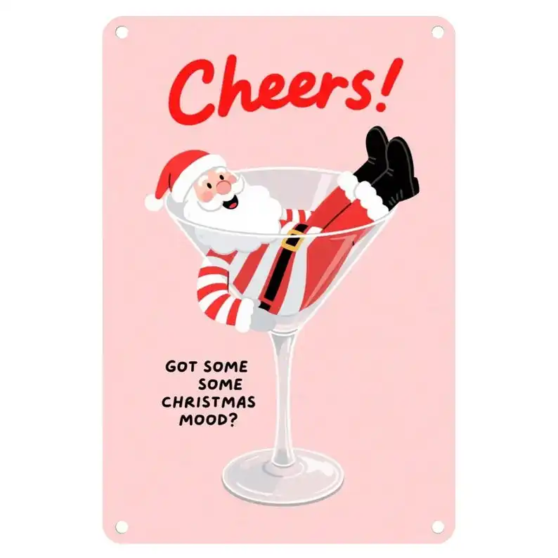 Funny Santa Claus Bar Sign: Christmas Holiday Metal Wall Art
Funny Santa Claus Bar Sign: Christmas Holiday Metal Wall Art