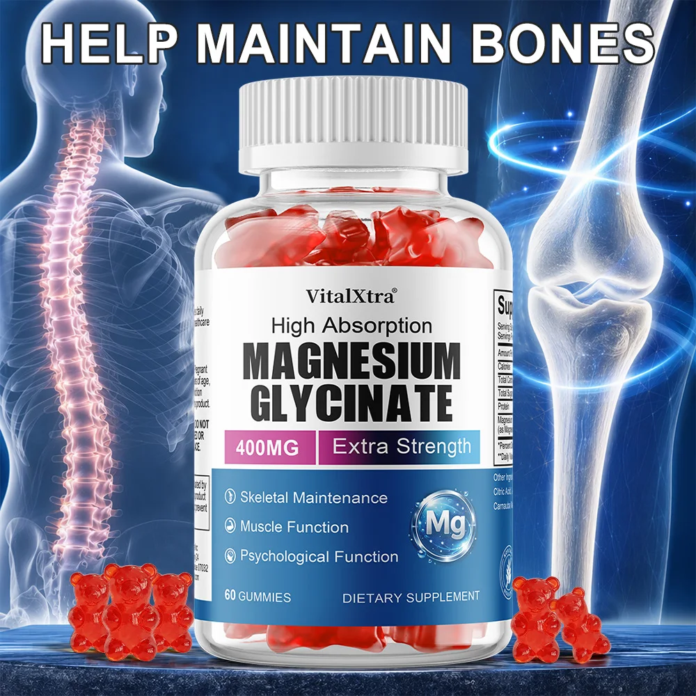 Magnesium Glycinate Gummies, Support Bone, Muscle & Heart Health, Improve Sleep, Relaxation, Relieve Stress & Anxiety
Magnesium Glycinate Gummies, Support Bone, Muscle & Heart Health, Improve Sleep, Relaxation, Relieve Stress & Anxiety