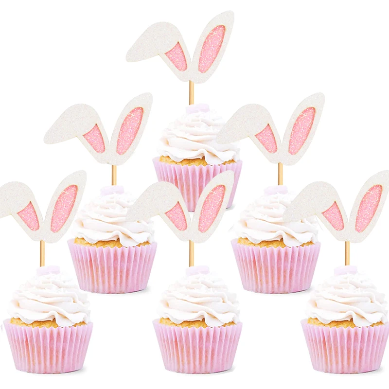 12pcs Easter Bunny Ears Cupcake Toppers Happy Easter Cute Rabbit Cake Topper Food Picks Kids Birthday Party Decoration Supplies
12pcs Easter Bunny Ears Cupcake Toppers Happy Easter Cute Rabbit Cake Topper Food Picks Kids Birthday Party Decoration Supplies
