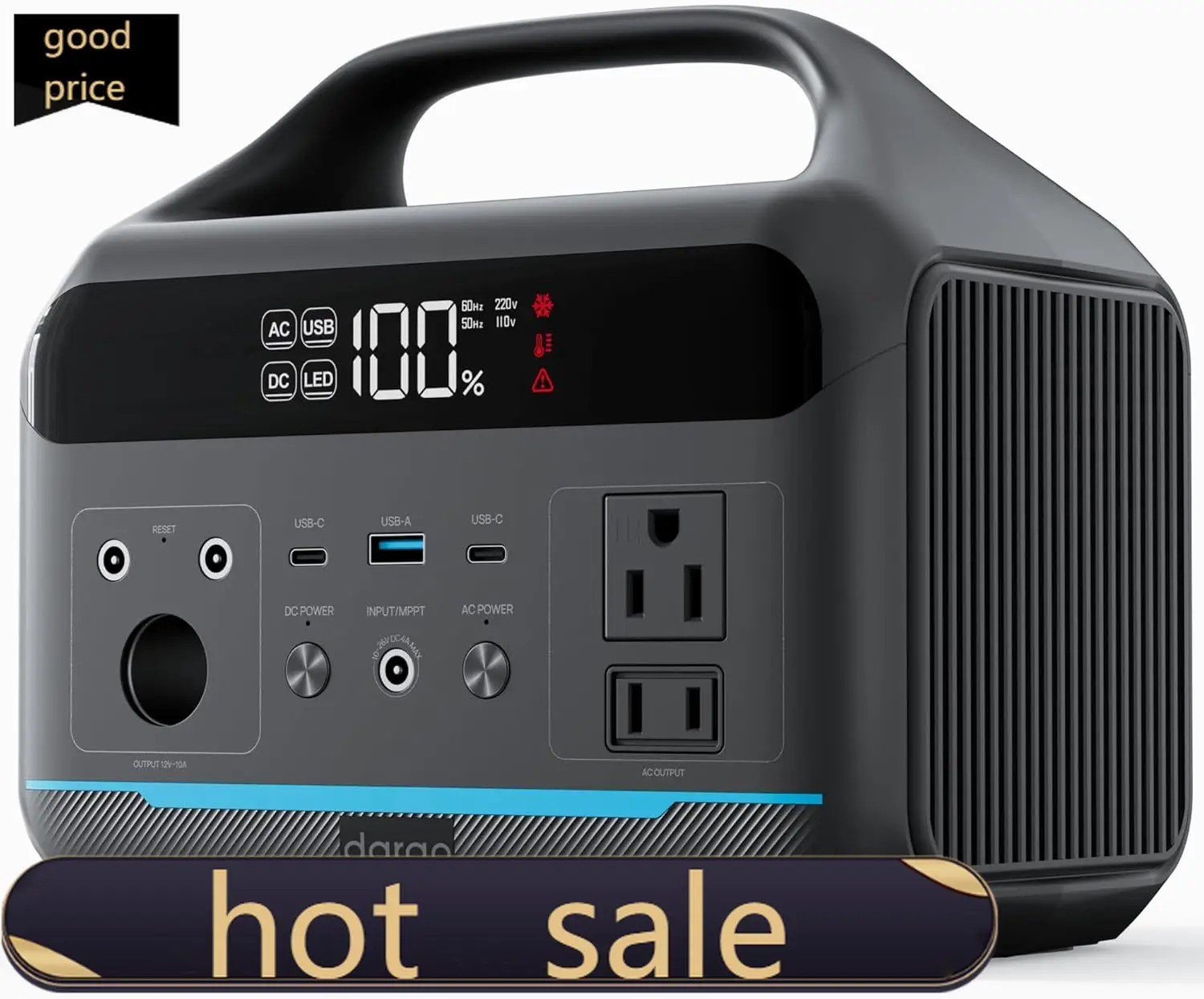 Portable Power Station 600W 1200W Surge 288Wh Solar Generator LiFePO4 Battery with AC DC Outlets 8 3LB Portable Charging
Portable Power Station 600W 1200W Surge 288Wh Solar Generator LiFePO4 Battery with AC DC Outlets 8 3LB Portable Charging