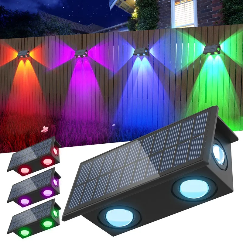 Solar Wall Lamp for Warm Light and RGB Wall Decor Outdoor Waterproof Courtyard Garden Wall Lamp Home Courtyard Atmosphere Lamp
Solar Wall Lamp for Warm Light and RGB Wall Decor Outdoor Waterproof Courtyard Garden Wall Lamp Home Courtyard Atmosphere Lamp