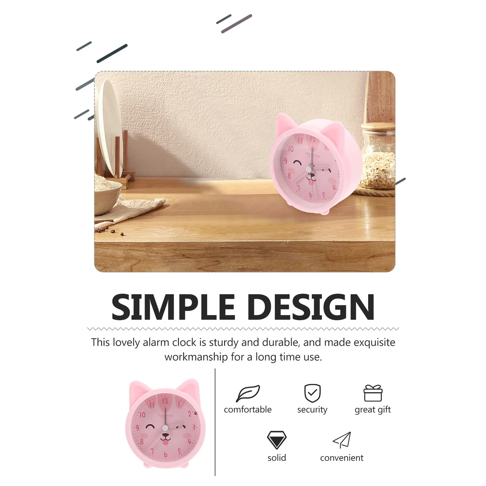 Cartoon Kitten Ear Alarm Clock Mute Desktop Decor Non-Ticking Lovely Housewarming Gift Home Accessory Cartoon Alarm Clock
Cartoon Kitten Ear Alarm Clock Mute Desktop Decor Non-Ticking Lovely Housewarming Gift Home Accessory Cartoon Alarm Clock