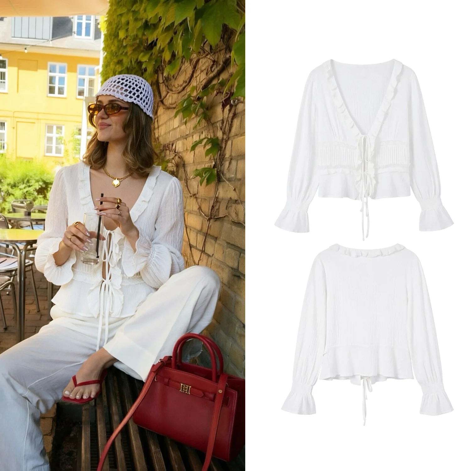 Women Lace-Up Shirts Spring Summer Female V-Neck Long Sleeve Lace Trim Patchwork Layered Decorative Blouse Tops Lady Sexy Shirts
Women Lace-Up Shirts Spring Summer Female V-Neck Long Sleeve Lace Trim Patchwork Layered Decorative Blouse Tops Lady Sexy Shirts