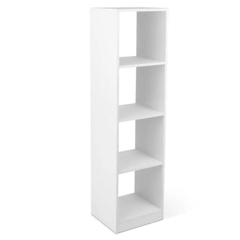 5 Tiers 4-Cube Narrow Bookshelf with 4 Anti-Tipping Kits-White
5 Tiers 4-Cube Narrow Bookshelf with 4 Anti-Tipping Kits-White