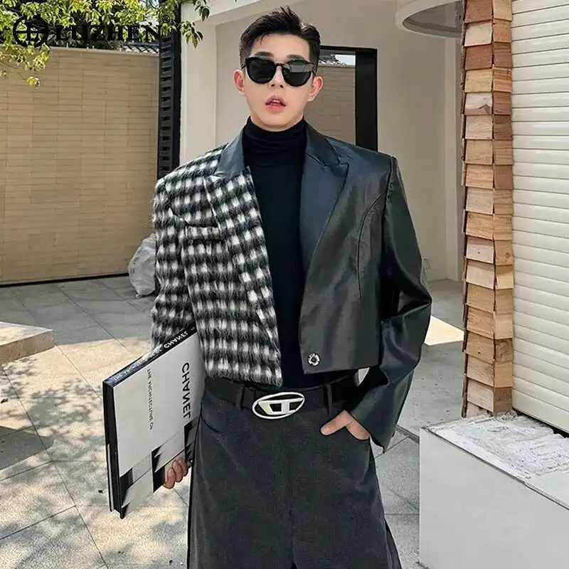 LUZHEN 2025 New Fashion Plaid Color Contrast Splicing Design Leather Jacket Men Original Elegant Temperament Fleece Coat LZ8535
LUZHEN 2025 New Fashion Plaid Color Contrast Splicing Design Leather Jacket Men Original Elegant Temperament Fleece Coat LZ8535