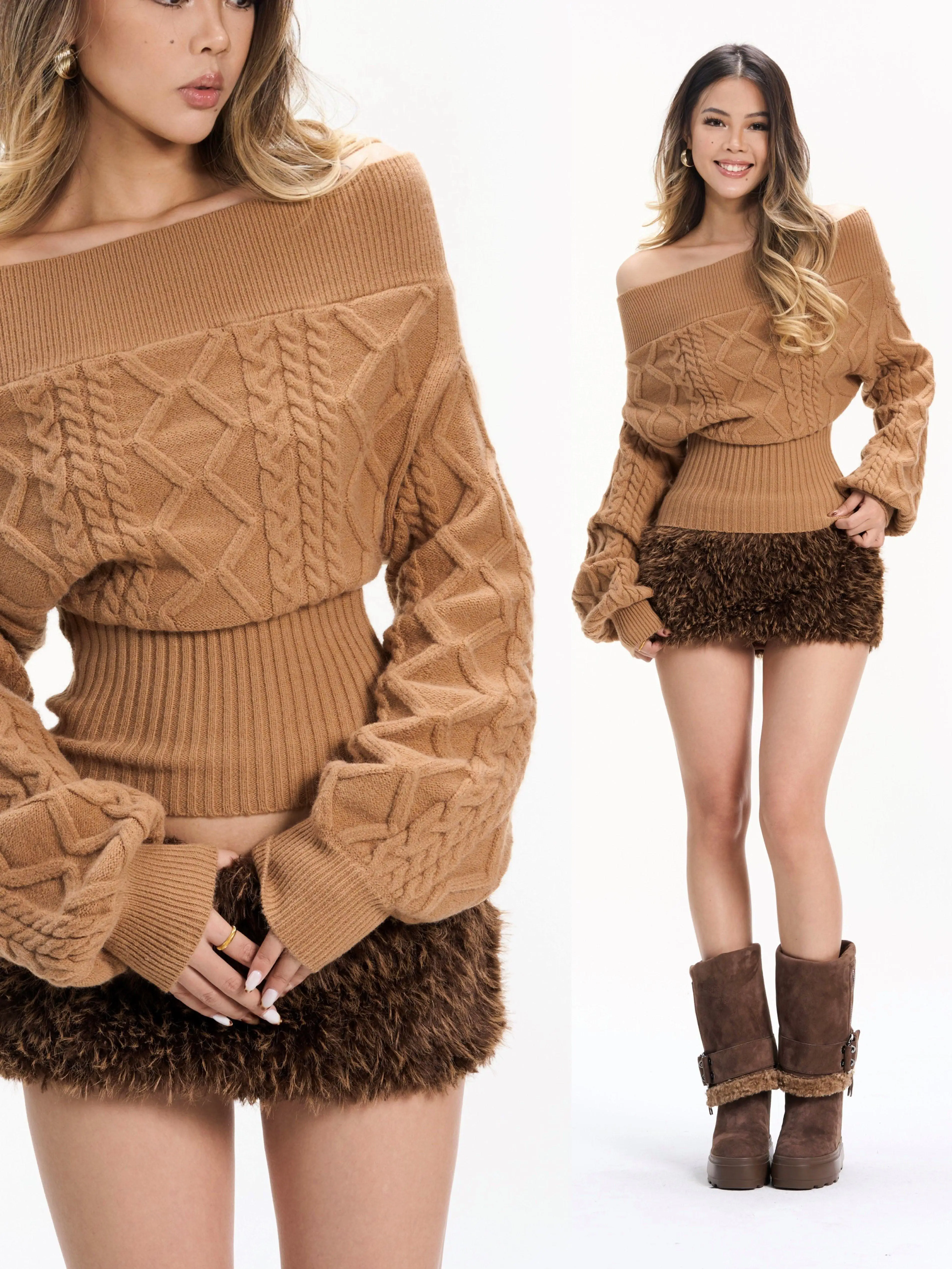Thickly woven Z-pattern camel one-shoulder slim waist commuting Korean style knitted sweater for women 2025 autumn and winter
Thickly woven Z-pattern camel one-shoulder slim waist commuting Korean style knitted sweater for women 2025 autumn and winter
