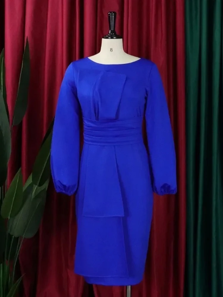 Elegant Women Long Sleeve Dresses Crew Neck Lantern Sleeve Big Bow Stitching Ruched Slim Dress Office Work Party Church Outfits
Elegant Women Long Sleeve Dresses Crew Neck Lantern Sleeve Big Bow Stitching Ruched Slim Dress Office Work Party Church Outfits