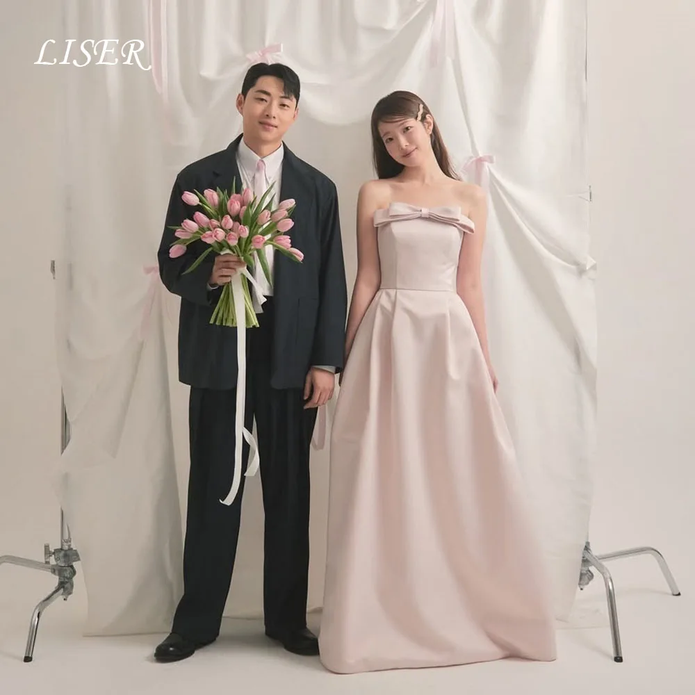Liser Strapless Pink Evening Dresses Korea A-Line Photo Shoot Customized Ribbon Silk Satin Elegant Prom Dresses 저녁 드레스
Liser Strapless Pink Evening Dresses Korea A-Line Photo Shoot Customized Ribbon Silk Satin Elegant Prom Dresses 저녁 드레스