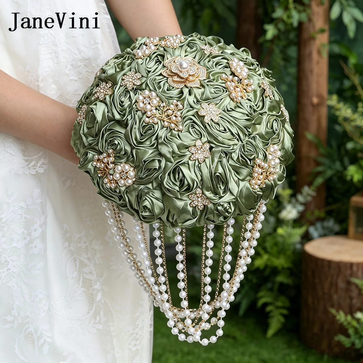 JaneVini Vintage Sage Green Bride Flower Wedding Bouquet Crystal Waterfall Pearls Bridesmaid Bridal Handheld Bouquets Ramo Novia
JaneVini Vintage Sage Green Bride Flower Wedding Bouquet Crystal Waterfall Pearls Bridesmaid Bridal Handheld Bouquets Ramo Novia