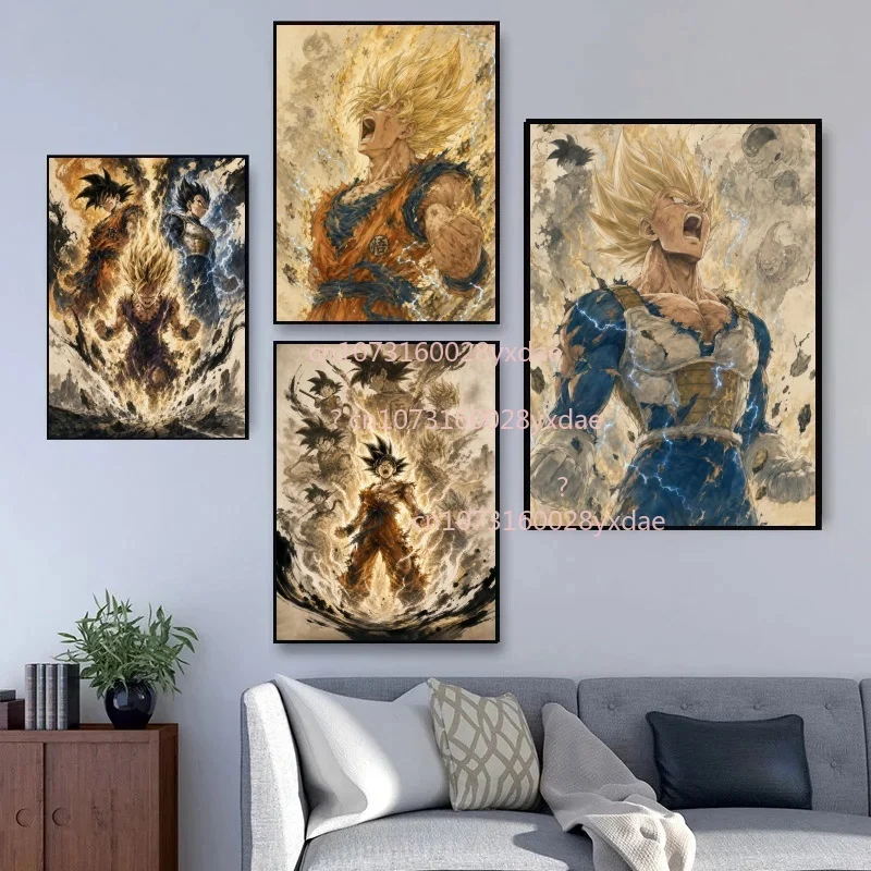 Vintage Posters Dragon Ball Peripheral Anime Figures Vegeta Goku Picture Art Canvas Painting for Kids Bedroom Mural Decor Gifts
Vintage Posters Dragon Ball Peripheral Anime Figures Vegeta Goku Picture Art Canvas Painting for Kids Bedroom Mural Decor Gifts