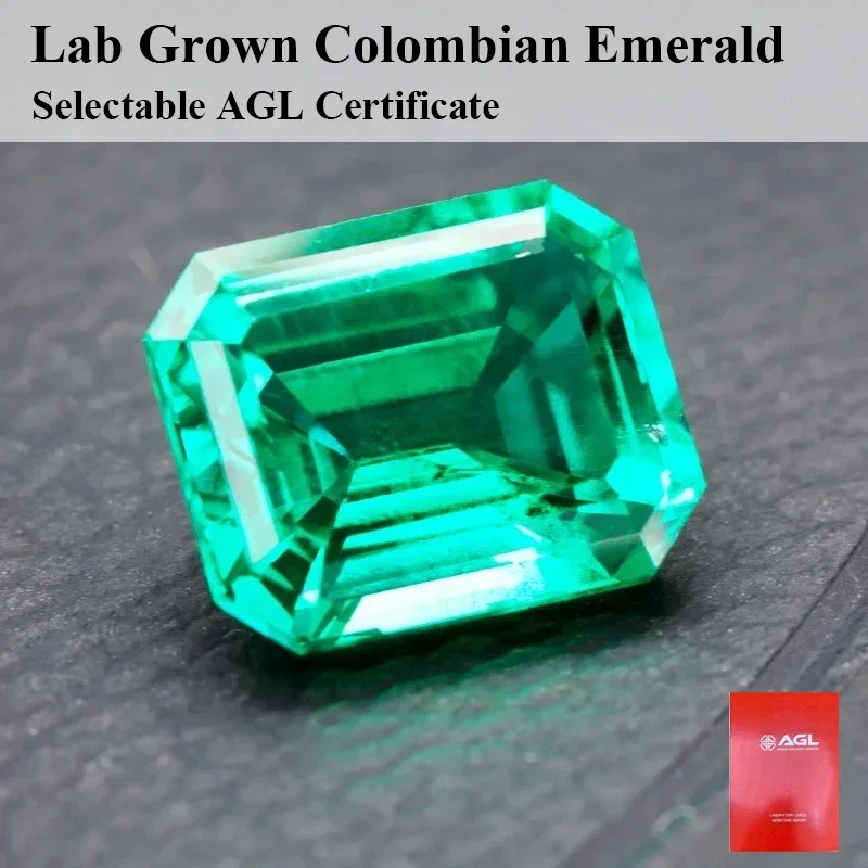 Lab Grown Columbia Emeralds Hydrothermal Hand Cutting Emerald Cut With Cracks Inclusions Inside Selectable AGL Certificate
Lab Grown Columbia Emeralds Hydrothermal Hand Cutting Emerald Cut With Cracks Inclusions Inside Selectable AGL Certificate