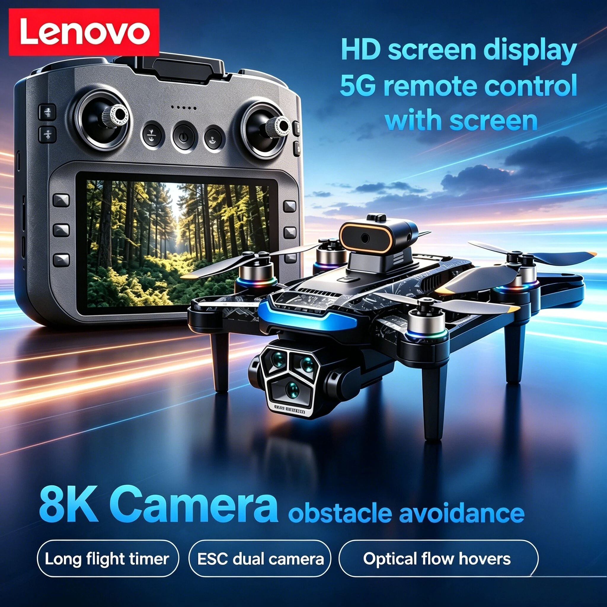 Lenovo Mi A14Pro Max Long Distance RC Quadcopter 8K HD Triple Camera GPSObstacle Avoidance Optical Flow Brushless Foldable Drone
Lenovo Mi A14Pro Max Long Distance RC Quadcopter 8K HD Triple Camera GPSObstacle Avoidance Optical Flow Brushless Foldable Drone