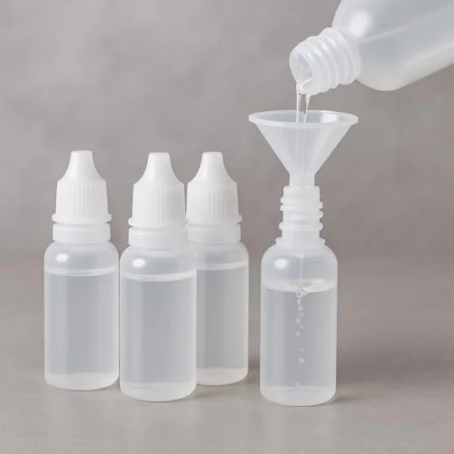 5 PCS 4 Bottles + 1 Funnel 15ml (0.5oz) Small Plastic Dropper Bottles - Empty, White Eye Liquid Dropper Bottles, Squeezable and
5 PCS 4 Bottles + 1 Funnel 15ml (0.5oz) Small Plastic Dropper Bottles - Empty, White Eye Liquid Dropper Bottles, Squeezable and