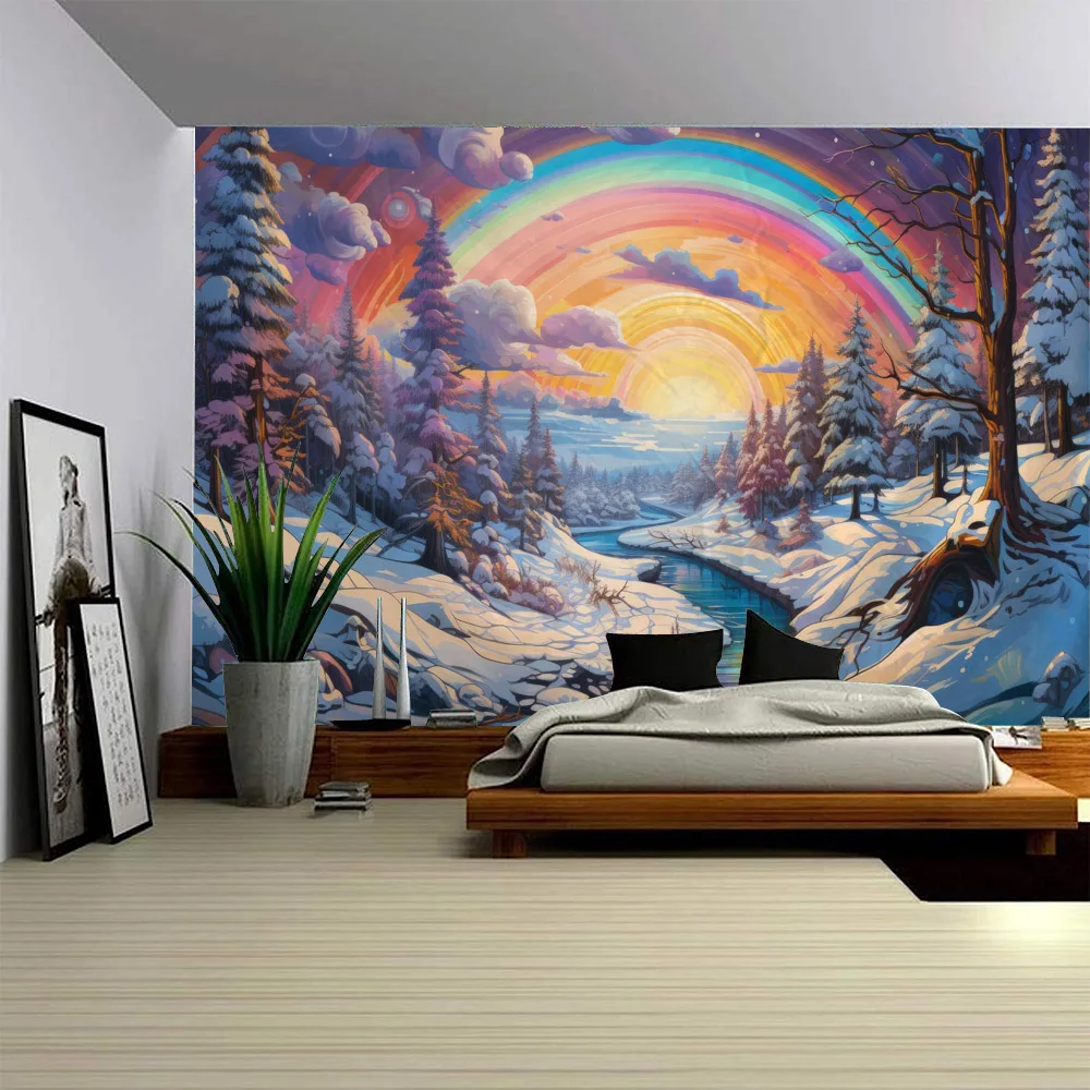 Rainbow Landscape Tapestry Dreamy Snow Landscape Wall Hanging Cloth Bohemian Aesthetics Home Decoration Yoga Bed Sheet Beach Mat
Rainbow Landscape Tapestry Dreamy Snow Landscape Wall Hanging Cloth Bohemian Aesthetics Home Decoration Yoga Bed Sheet Beach Mat