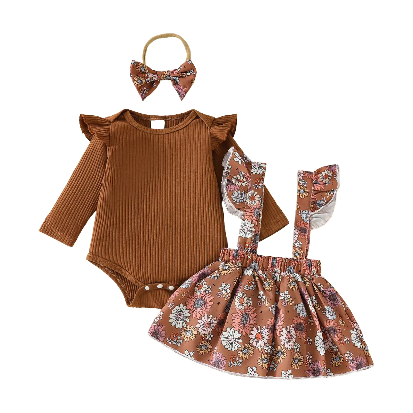 Baby Girl Sets Toddler Fall Suit Press Button Romper with Suspender Skirt and Bowknot Headband Outfits for Party Photography
Baby Girl Sets Toddler Fall Suit Press Button Romper with Suspender Skirt and Bowknot Headband Outfits for Party Photography