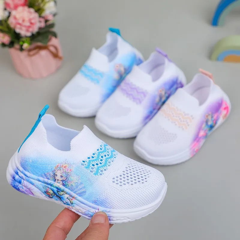 Детские повседневные кроссовки Disney Frozen Princess Elsa, белые, модные, вязаные, легкие, дышащие, эластичные, в виде носков
Детские повседневные кроссовки Disney Frozen Princess Elsa, белые, модные, вязаные, легкие, дышащие, эластичные, в виде носков