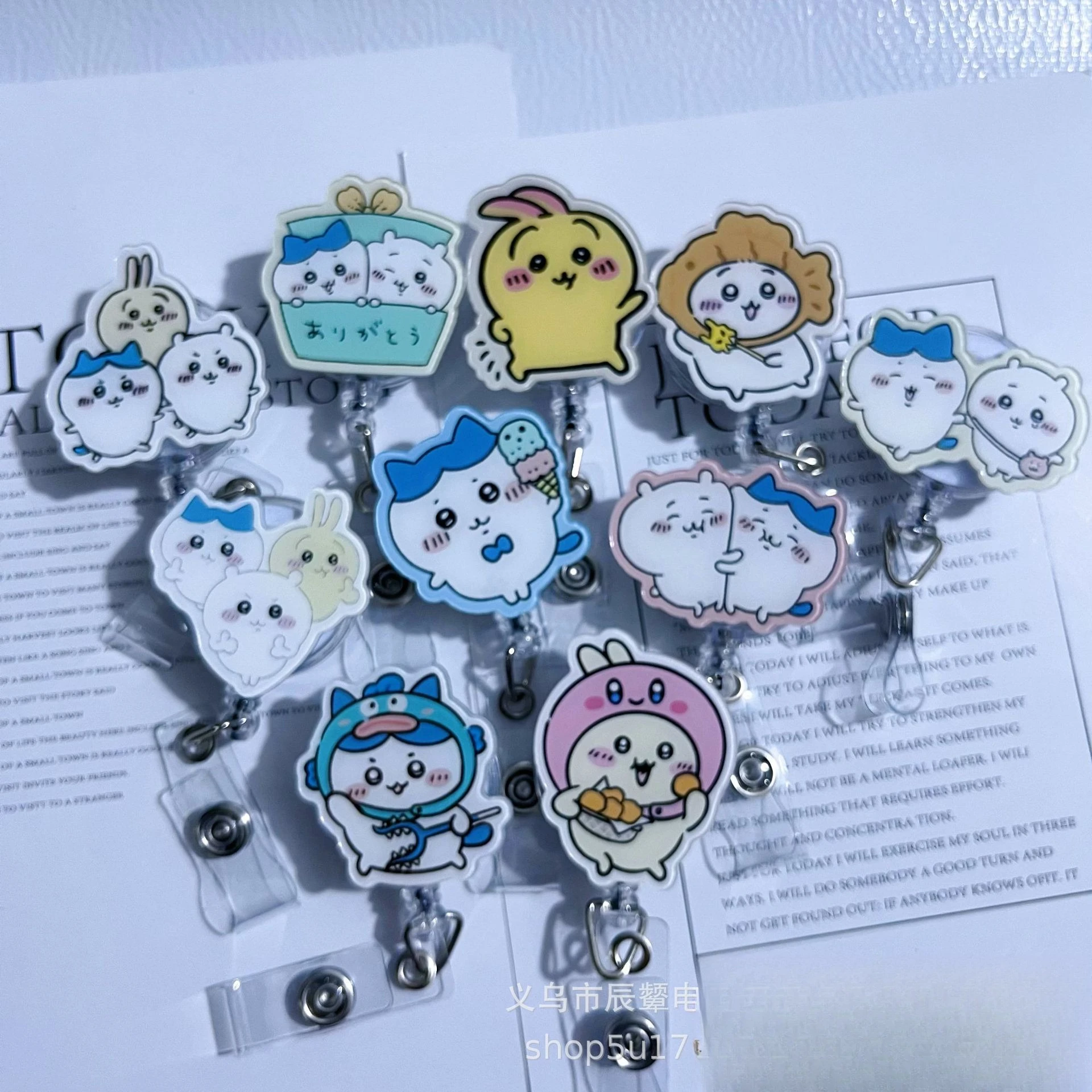 Chiikawa Retractable Badge Reel Cute Anime Hachiware Usagi Acrylic ID Card Holder Clip for Student
Chiikawa Retractable Badge Reel Cute Anime Hachiware Usagi Acrylic ID Card Holder Clip for Student