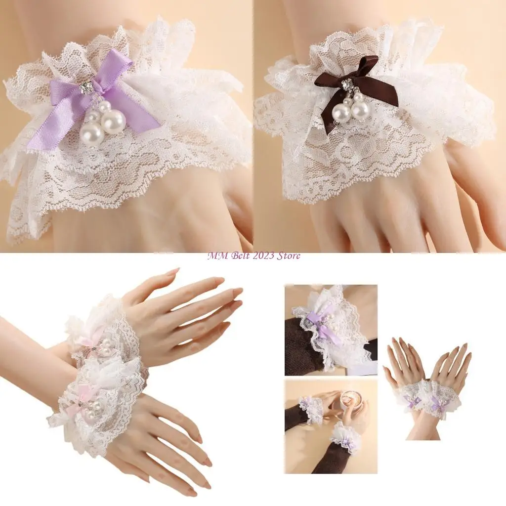 49ME Sheer Lace Wrist Cuff Sleeves Arm Cover Anime Accessories Pearls Bowknot Armwear
49ME Sheer Lace Wrist Cuff Sleeves Arm Cover Anime Accessories Pearls Bowknot Armwear
