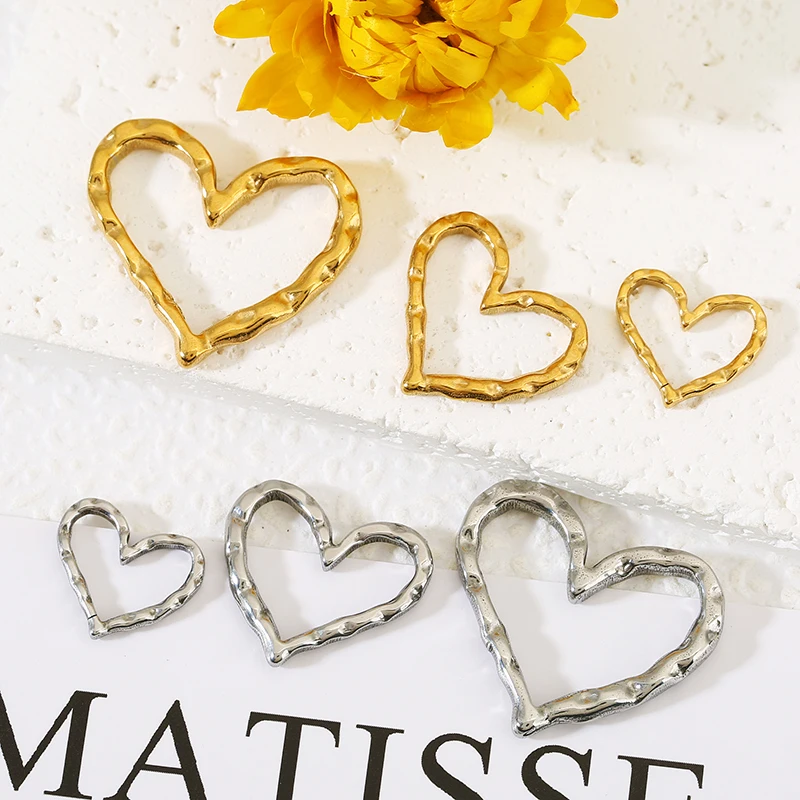 5pcs Stainless Steel Hammered Texture Hollow Heart Charm Pendants Connector DIY Women Necklace Earrings Jewelry Making Supplies
5pcs Stainless Steel Hammered Texture Hollow Heart Charm Pendants Connector DIY Women Necklace Earrings Jewelry Making Supplies