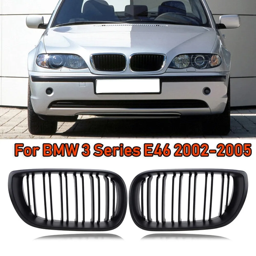For BMW E46 /Saloon 4Door 3 Series 2002-2005 51132158542 1 Pair Matte Black Double Line Car Front Bumper Grill Kidney Grille
For BMW E46 /Saloon 4Door 3 Series 2002-2005 51132158542 1 Pair Matte Black Double Line Car Front Bumper Grill Kidney Grille