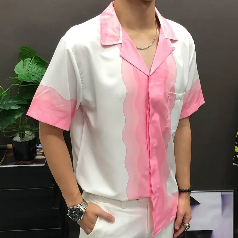 Pink Flower Print Shirt Short Sleeve Casual Men Shirt Streetwear Summer Camisa Fashion Masculina Shirt Moda Hombre
Pink Flower Print Shirt Short Sleeve Casual Men Shirt Streetwear Summer Camisa Fashion Masculina Shirt Moda Hombre