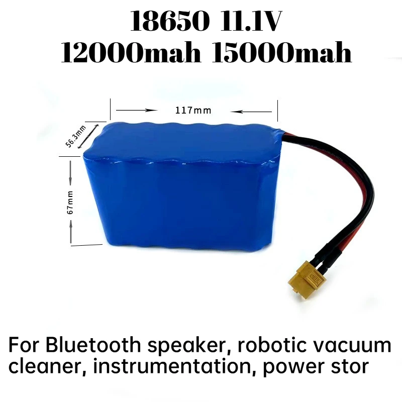 18650 Battery Pack 11.1V 15000mAh 3S6P with BMS Rechargeable Li-ion Battery Pack for Fishing Bait Boat Balance Scooter
18650 Battery Pack 11.1V 15000mAh 3S6P with BMS Rechargeable Li-ion Battery Pack for Fishing Bait Boat Balance Scooter