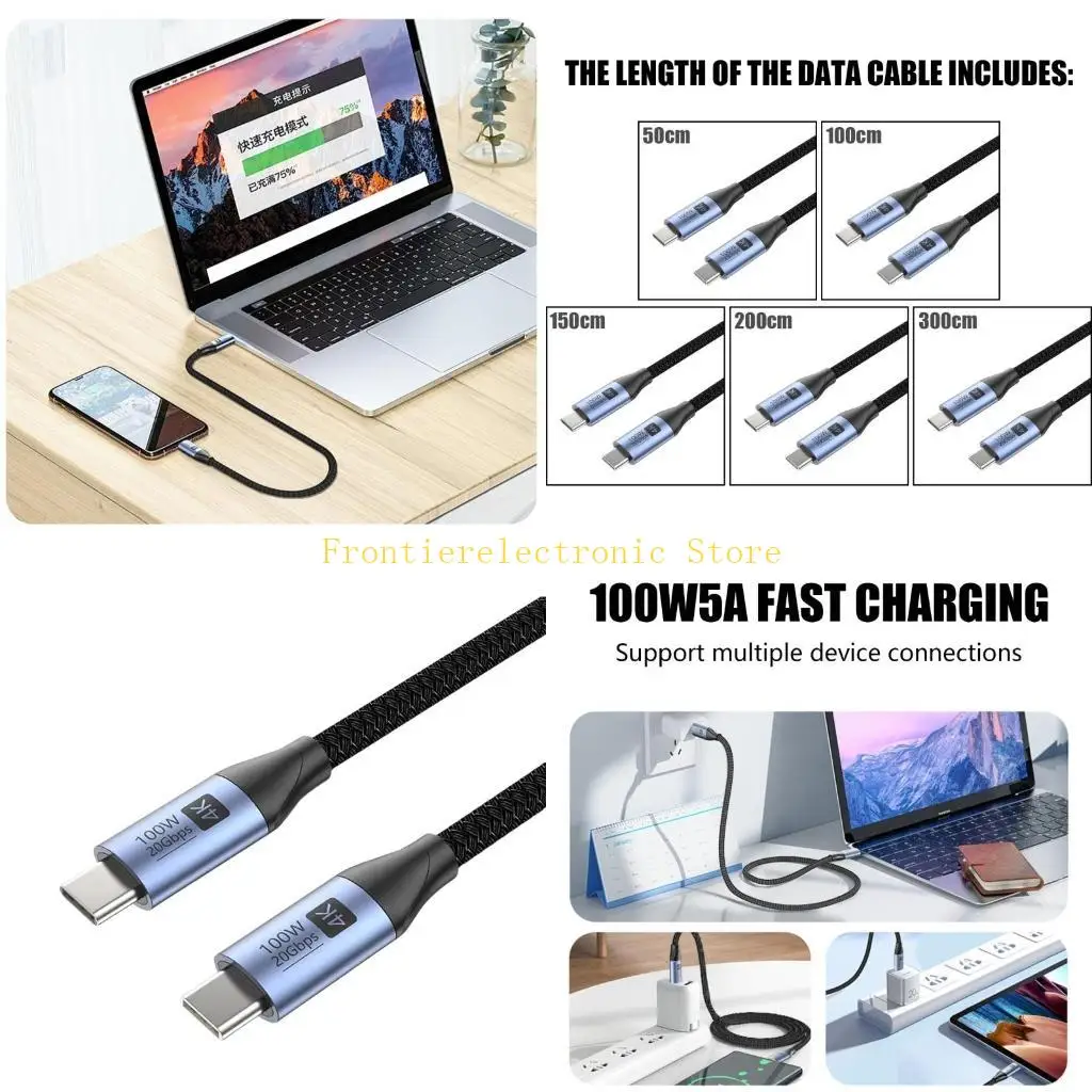 G8DB PD100W USB Type C 3.2 Кабель для зарядки данных Проводная линия поддерживает частоту 4K60 Гц 20 Гбит/с для питания и данных
G8DB PD100W USB Type C 3.2 Кабель для зарядки данных Проводная линия поддерживает частоту 4K60 Гц 20 Гбит/с для питания и данных