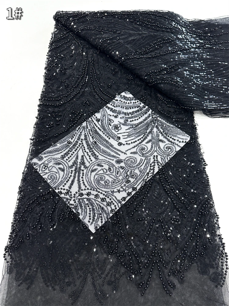 African Lace Fabric 2025 Sequins Beaded Embroidery Groom Nigerian Bridal High Quality French Tulle Lace Fabric For Wedding
African Lace Fabric 2025 Sequins Beaded Embroidery Groom Nigerian Bridal High Quality French Tulle Lace Fabric For Wedding