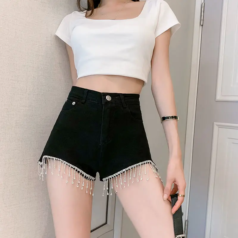 Youthful Skinny Women's High Waist Shorts Harajuku Fashion 2000s Clothes Korean Style Elegant Summer Tassel Female Short Pants
Youthful Skinny Women's High Waist Shorts Harajuku Fashion 2000s Clothes Korean Style Elegant Summer Tassel Female Short Pants