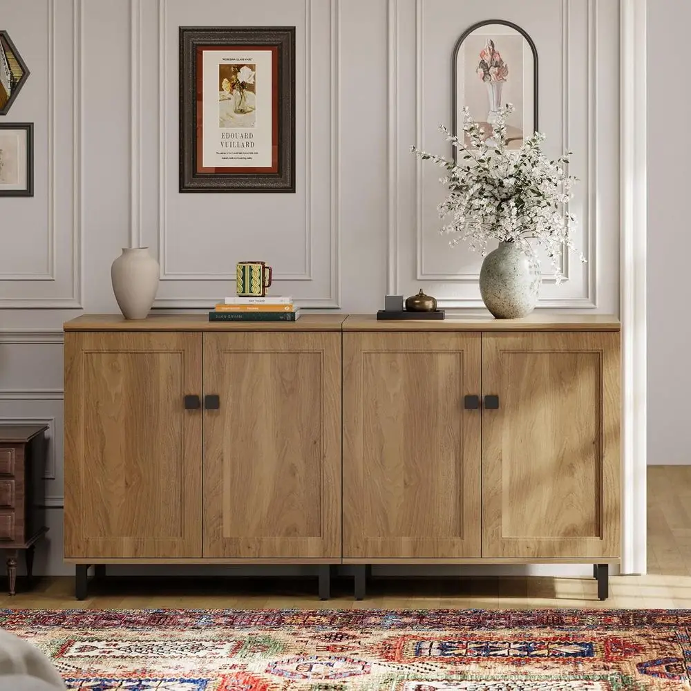 Тумба-буфет 2-в-1 из дуба с регулируемыми полками для кухни, кофейной зоны, гостиной
Тумба-буфет 2-в-1 из дуба с регулируемыми полками для кухни, кофейной зоны, гостиной