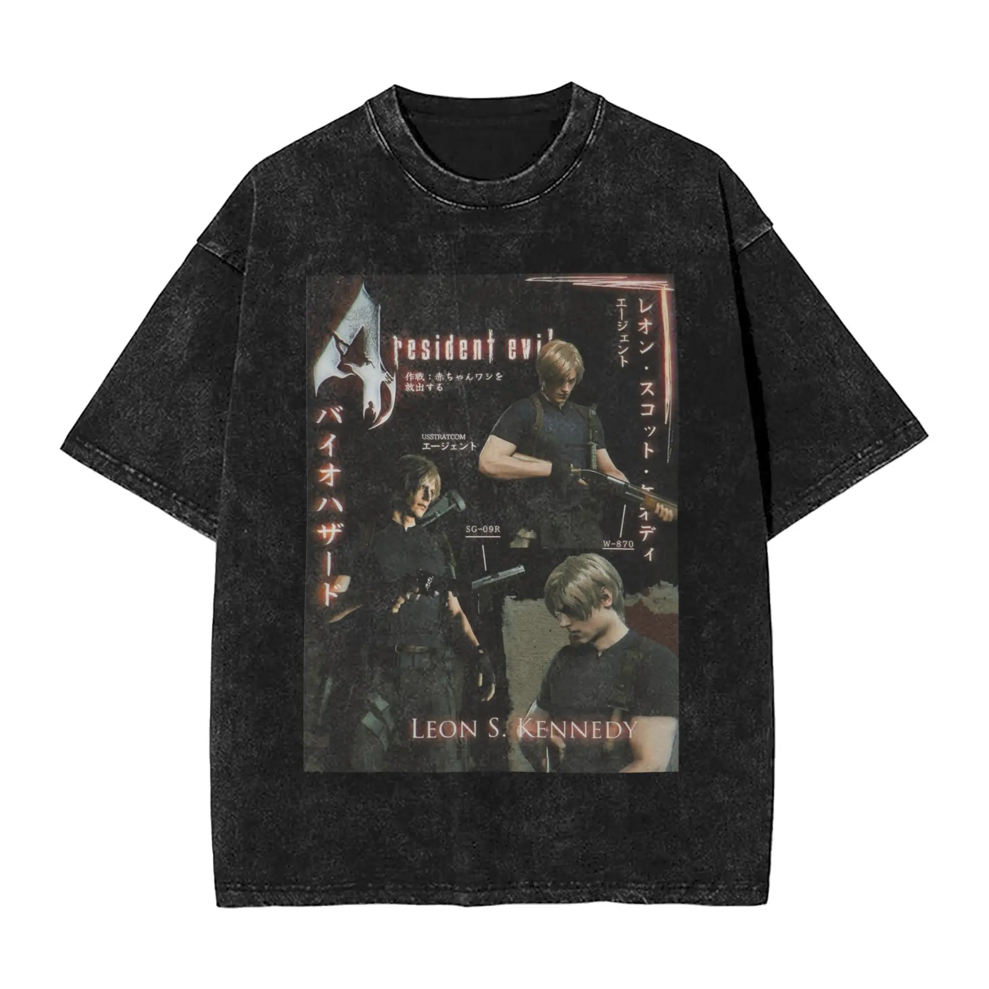 Washed T Shirt Leon Kennedy Character Biohazard T-Shirt Oversize Streetwear Short Sleeve Printed Tops Tee Shirt for Men Women
Washed T Shirt Leon Kennedy Character Biohazard T-Shirt Oversize Streetwear Short Sleeve Printed Tops Tee Shirt for Men Women