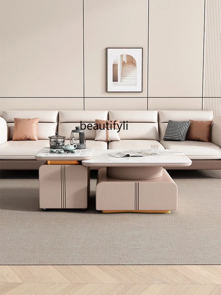 Light luxury slate tea shop for small apartments modern simple multifunctional lift coffee table with tea making
Light luxury slate tea shop for small apartments modern simple multifunctional lift coffee table with tea making