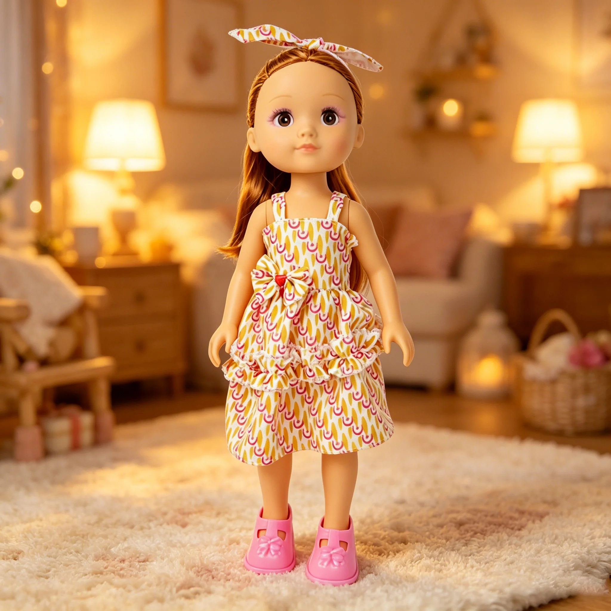 Summer Floral Style 16 Inch Doll Clothes & Doll Set, Full Outfit with Headband Included, Great for Pretend Play
Summer Floral Style 16 Inch Doll Clothes & Doll Set, Full Outfit with Headband Included, Great for Pretend Play