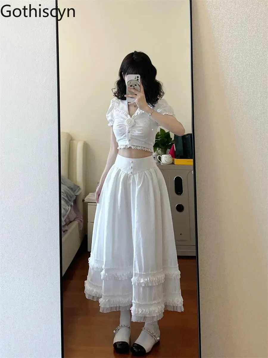 Gothiscyn Hot Girl Set Women's Summer Puff Sleeve Short Shirt High Waist A-line Long Skirt Two-piece Set Fashion Female Clothes
Gothiscyn Hot Girl Set Women's Summer Puff Sleeve Short Shirt High Waist A-line Long Skirt Two-piece Set Fashion Female Clothes