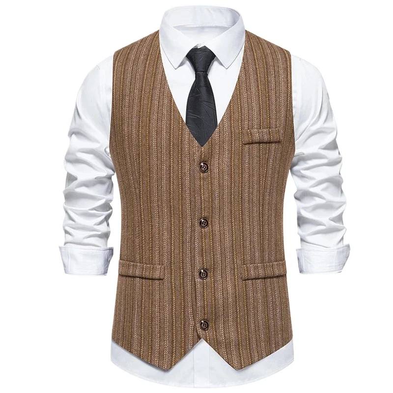 Винтажный жилет для мужчин, пиджаки, полосатый твидовый жилет Trajes Elegante Para Hombres, мужской деловой костюм, куртка без рукавов
Винтажный жилет для мужчин, пиджаки, полосатый твидовый жилет Trajes Elegante Para Hombres, мужской деловой костюм, куртка без рукавов