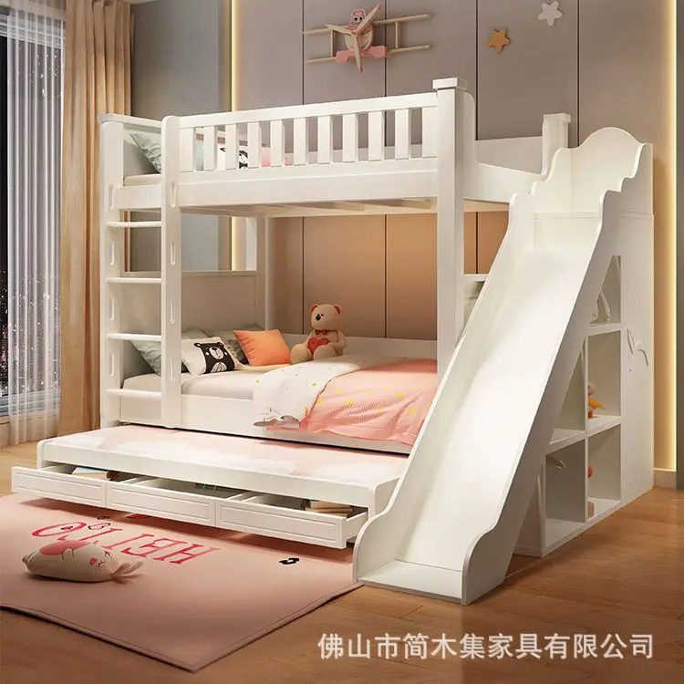 Modern Simple Log Color Kids Bunk Bed Mother And Child High Low Bed With Ladder Cabinet Slide Design
Modern Simple Log Color Kids Bunk Bed Mother And Child High Low Bed With Ladder Cabinet Slide Design