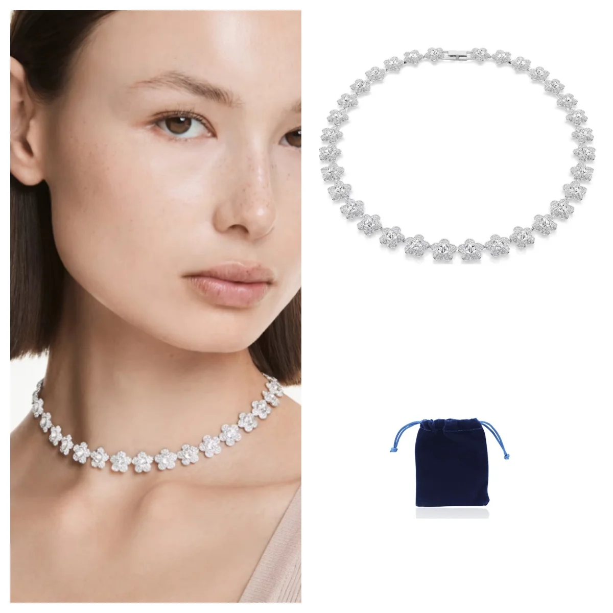 Ariana Grande x Swa necklace Round cut, Flower, White, Rhodium plated
Ariana Grande x Swa necklace Round cut, Flower, White, Rhodium plated
