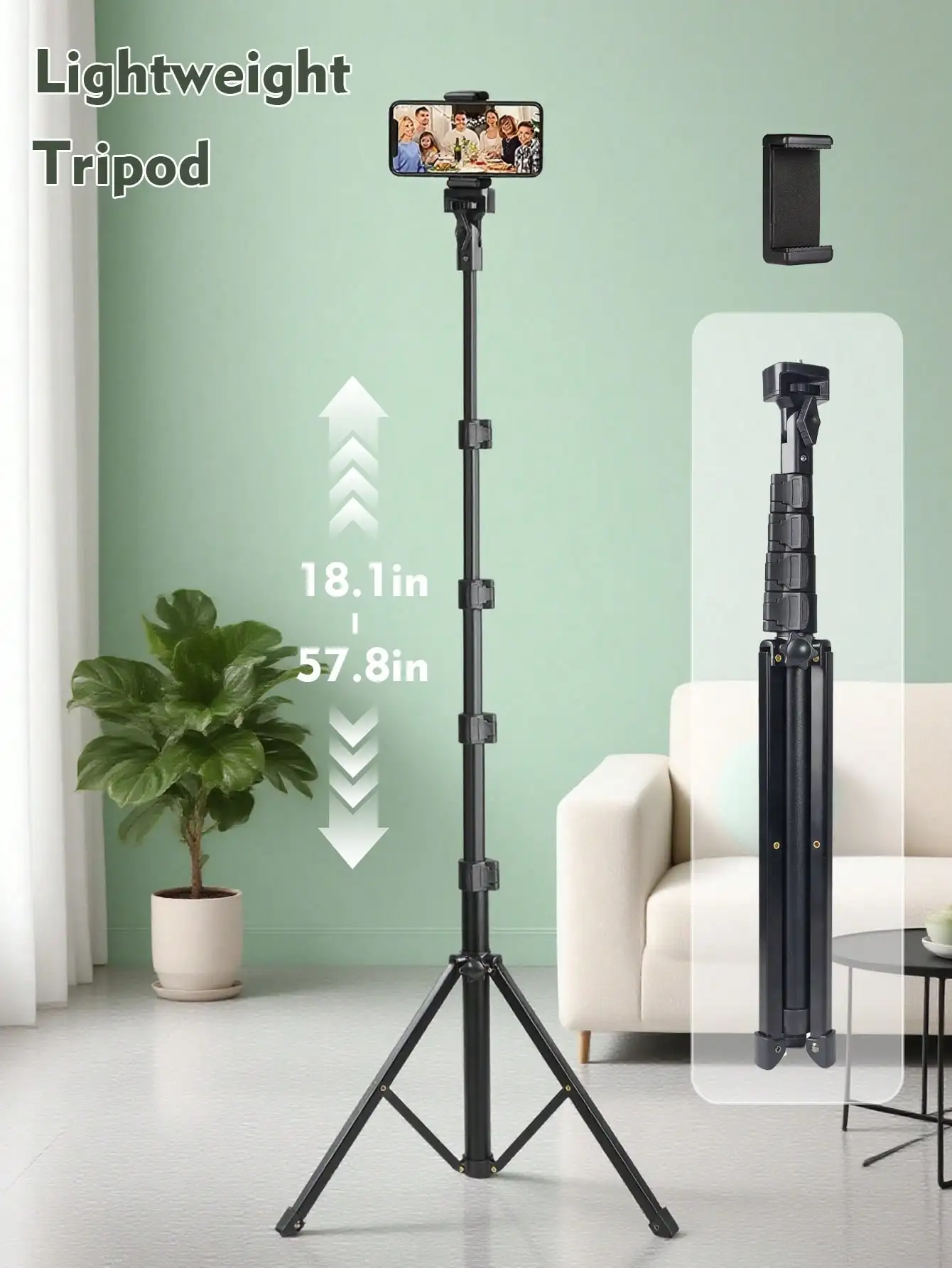 145cm Telescopic Floor Tripod with Phone Clip 360 Degree Rotatable Camera Holder Buckle Design Portable Outdoor Selfie Shooting Stand for Smartphone Photography Live Streaming
145cm Telescopic Floor Tripod with Phone Clip 360 Degree Rotatable Camera Holder Buckle Design Portable Outdoor Selfie Shooting Stand for Smartphone Photography Live Streaming